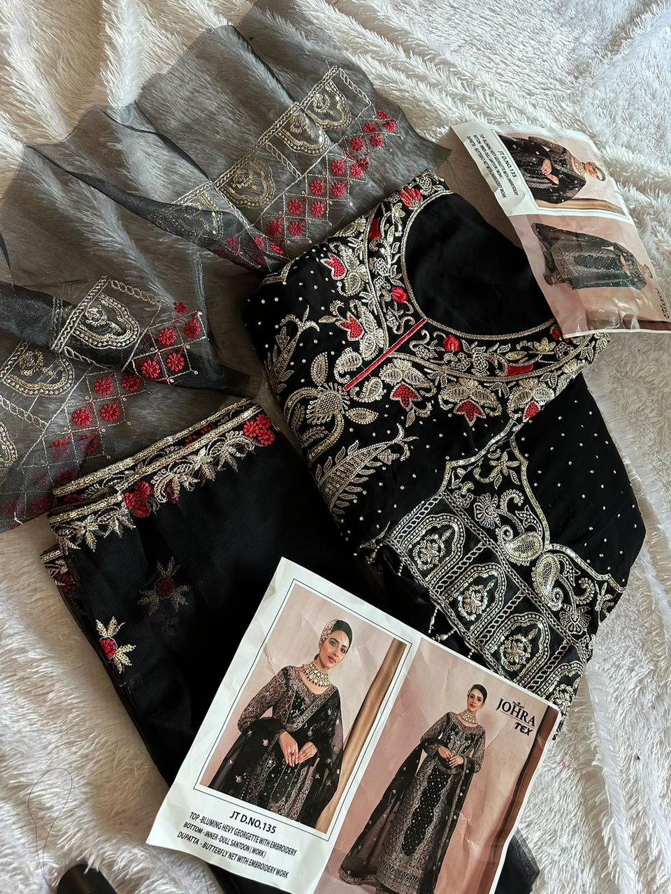 JT 135 Bluming Georgette Embroidery Pakistani Suits Wholesale Shop In Surat